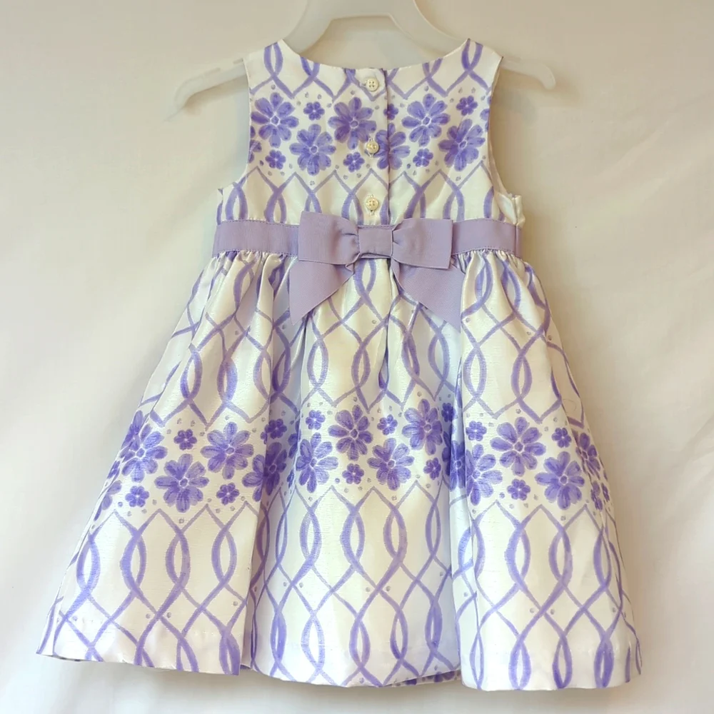 Gymboree | Baby Girl Lavender Floral Lattice Dress – Special Occasion Style